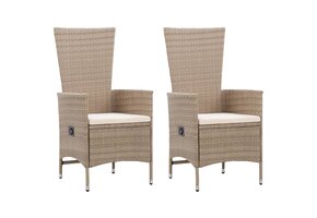 VidaXL Tuinstoelen Poly Rattan Beige - 2 st. - 47% Korting