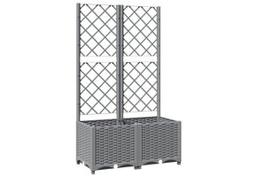 vidaXL Plantenbak met Latwerk - Lichtgrijs - 51% Korting!