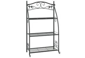 vidaXL Bloemenrek 56x30x96 cm staal zwart - 59% Korting!