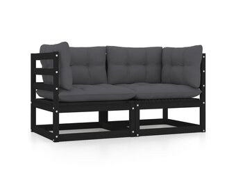 vidaXL Tuinbank Grenenhout Zwart (70% Korting) - Retourproduct