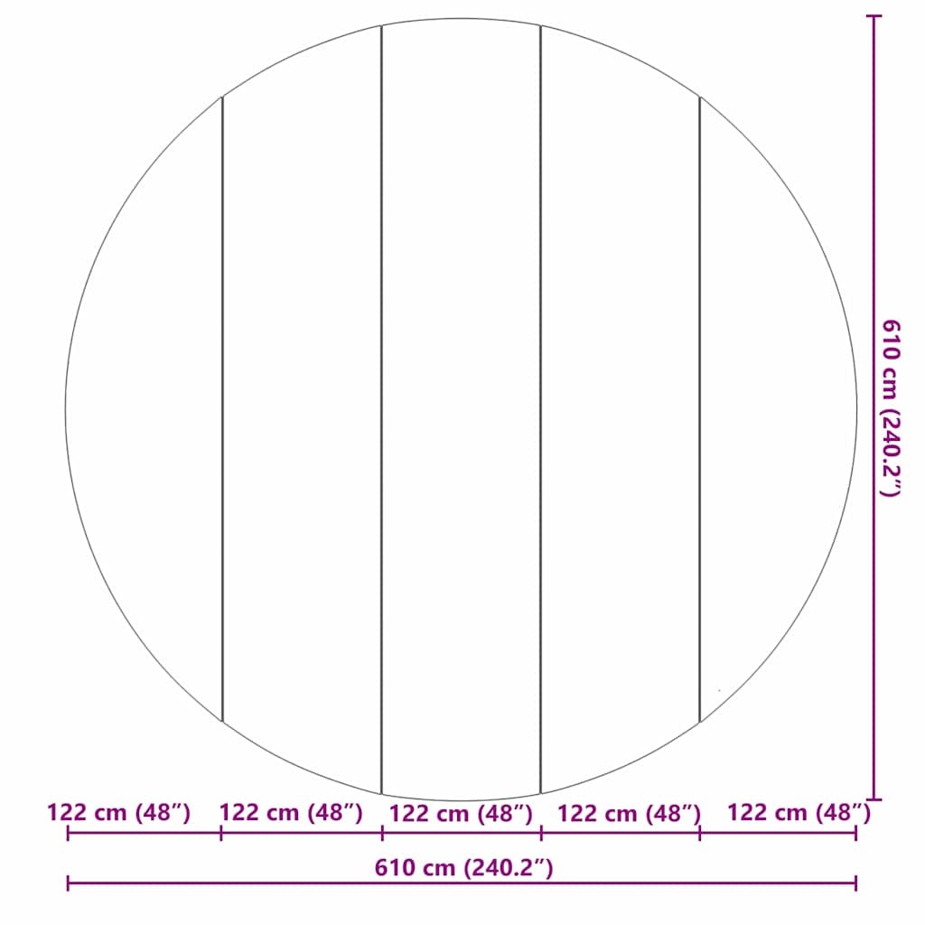 vidaXL Zwembad Grondzeil Lichtgrijs Ø 610 cm - 51% Korting!