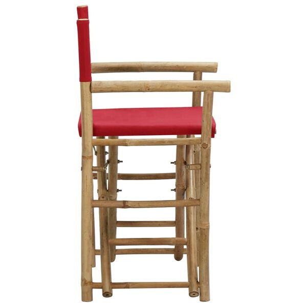 vidaXL Regisseursstoelen 2-st, Bamboe/Stof Rood - 67% Korting!