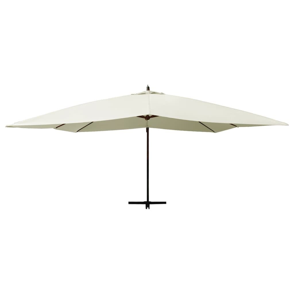 VidaXL Zweefparasol 400x300cm Zandwit - Nu 61% Korting!