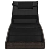 vidaXL Ligbed met Kussen Poly Rattan Bruin - 61% Korting!