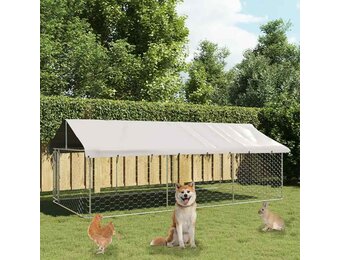vidaXL Hondenkennel Outdoor met Dak 400x200x150 cm - 55% Korting