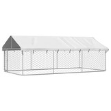 vidaXL Hondenkennel Outdoor met Dak 400x200x150 cm - 55% Korting