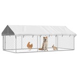 vidaXL Hondenkennel Outdoor met Dak 400x200x150 cm - 55% Korting