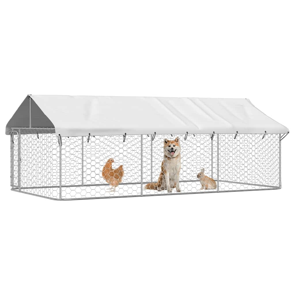 vidaXL Hondenkennel Outdoor met Dak 400x200x150 cm - 55% Korting