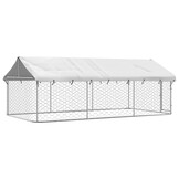 vidaXL Hondenkennel Outdoor met Dak 400x200x150 cm - 55% Korting