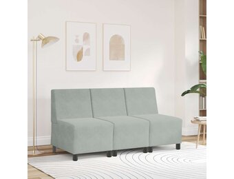 vidaXL Modulaire Bank Lichtgrijs Fluweel - 40% Korting!