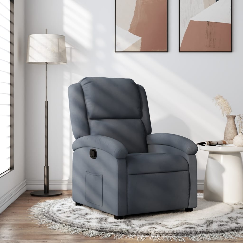 vidaXL Fauteuil Verstelbaar Fluweel Donkergrijs - 40% Korting!