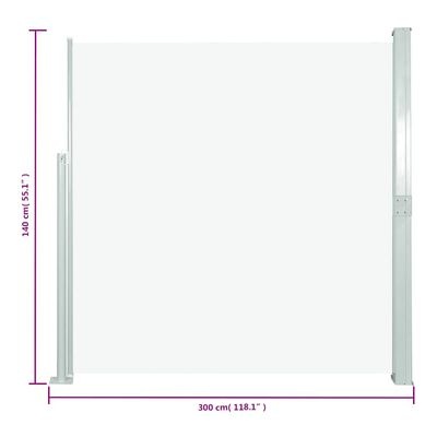 vidaXL Uittrekbaar Tuinscherm Crème 140x300 cm | 56% Korting