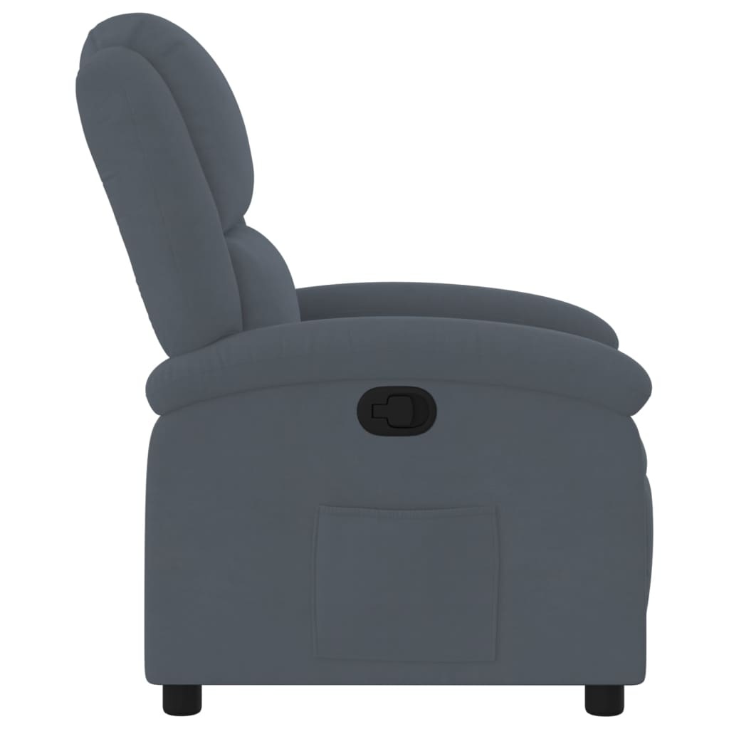vidaXL Fauteuil Verstelbaar Fluweel Donkergrijs - 40% Korting!