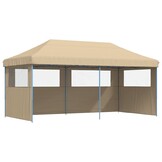 vidaXL Partytent Inklapbaar Pop-up 580x292cm Beige - Nu 55% Korting!