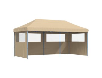 vidaXL Partytent Inklapbaar Pop-up 580x292cm Beige - Nu 55% Korting!