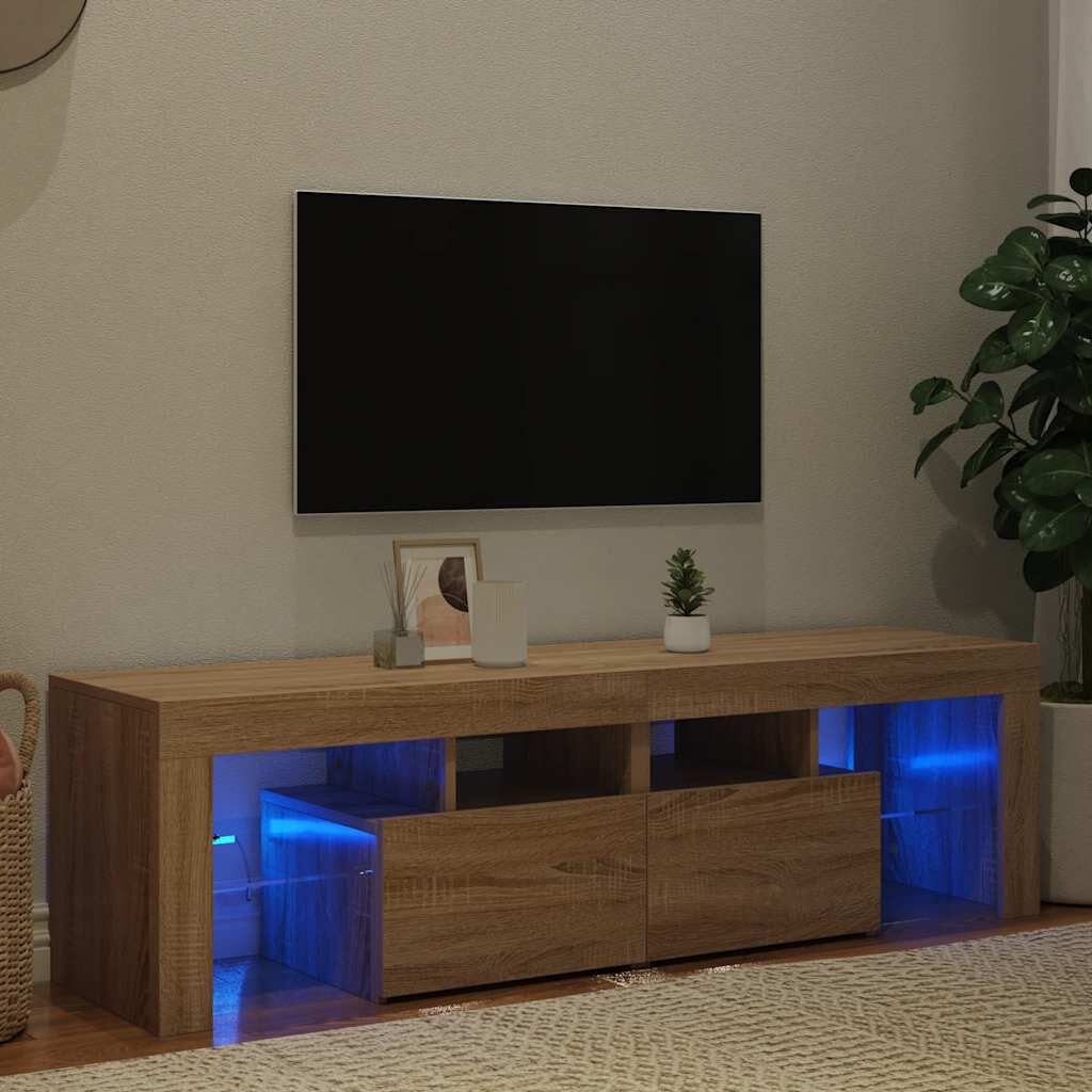 VidaXL TV-meubel met LED 140cm Sonoma Eiken - 40% Korting!