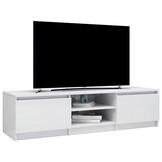vidaXL TV-meubel 140cm Hoogglans Wit | 55% Korting