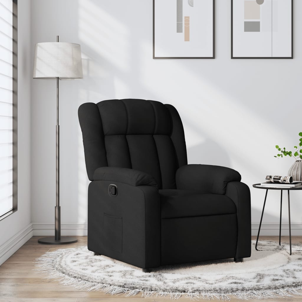 vidaXL Fauteuil Verstelbaar Stof Zwart - 40% Korting!