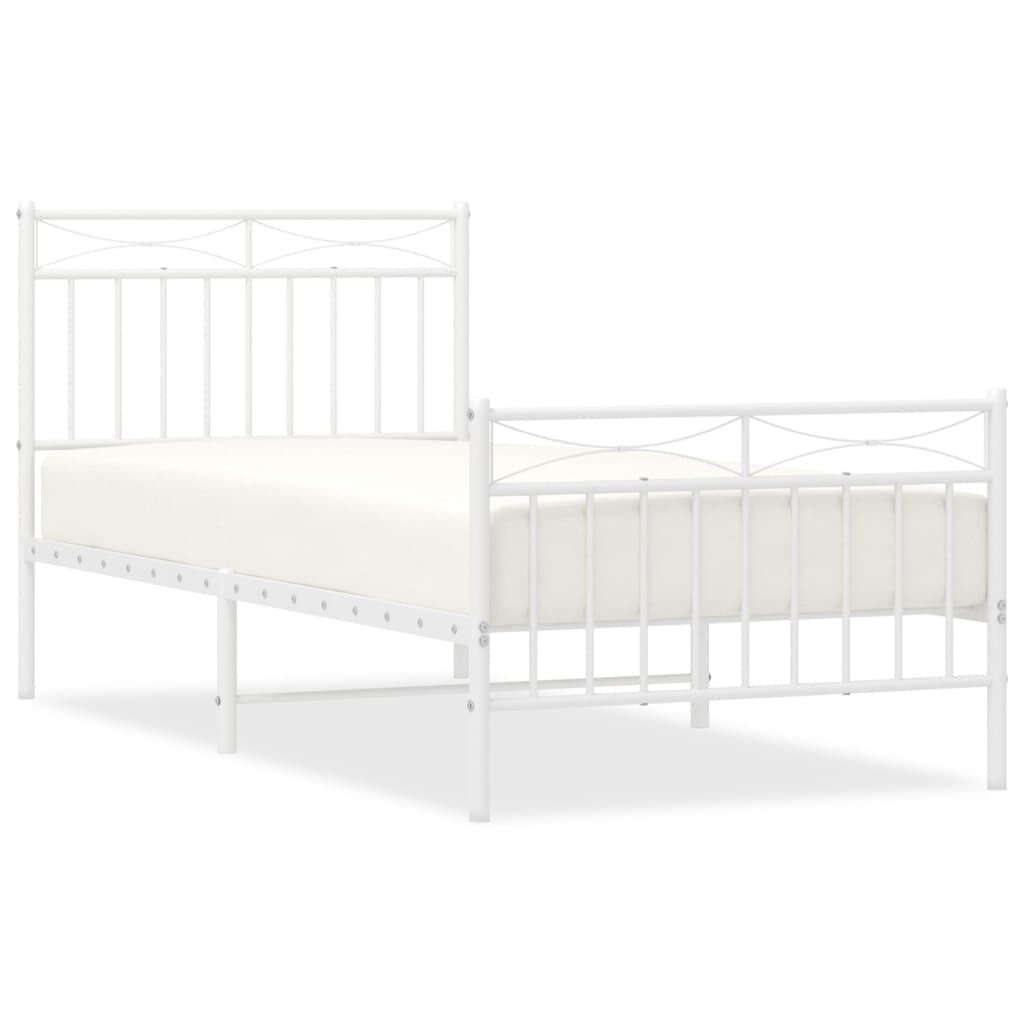 vidaXL Bedframe Metaal Wit 90x200 cm - 55% Korting!