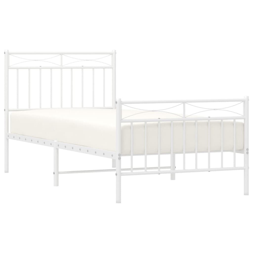 vidaXL Bedframe Metaal Wit 90x200 cm - 55% Korting!