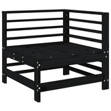 vidaXL 3-delige Loungeset Grenenhout Zwart - 76% Korting