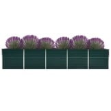 vidaXL Verhoogde Plantenbak Staal Groen (400x80x77cm) - 60% Korting!