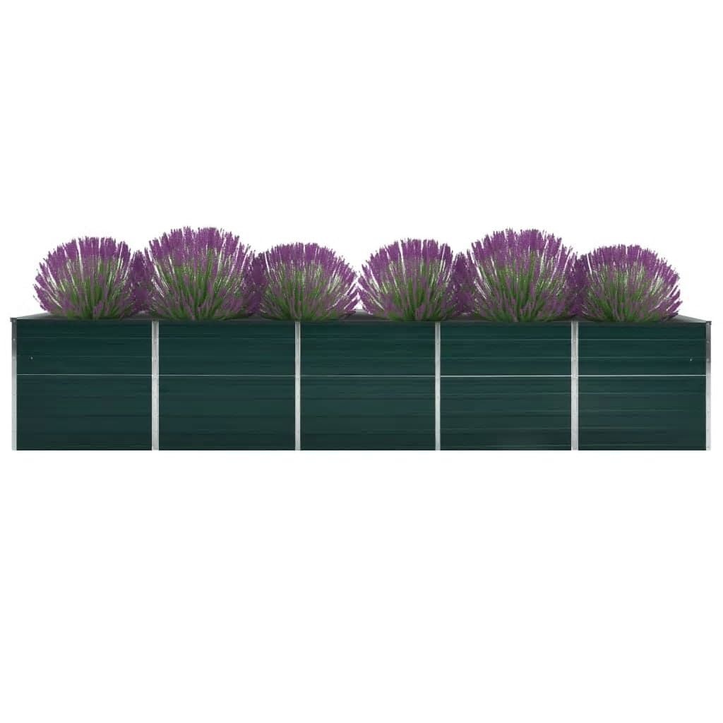 vidaXL Verhoogde Plantenbak Staal Groen (400x80x77cm) - 60% Korting!