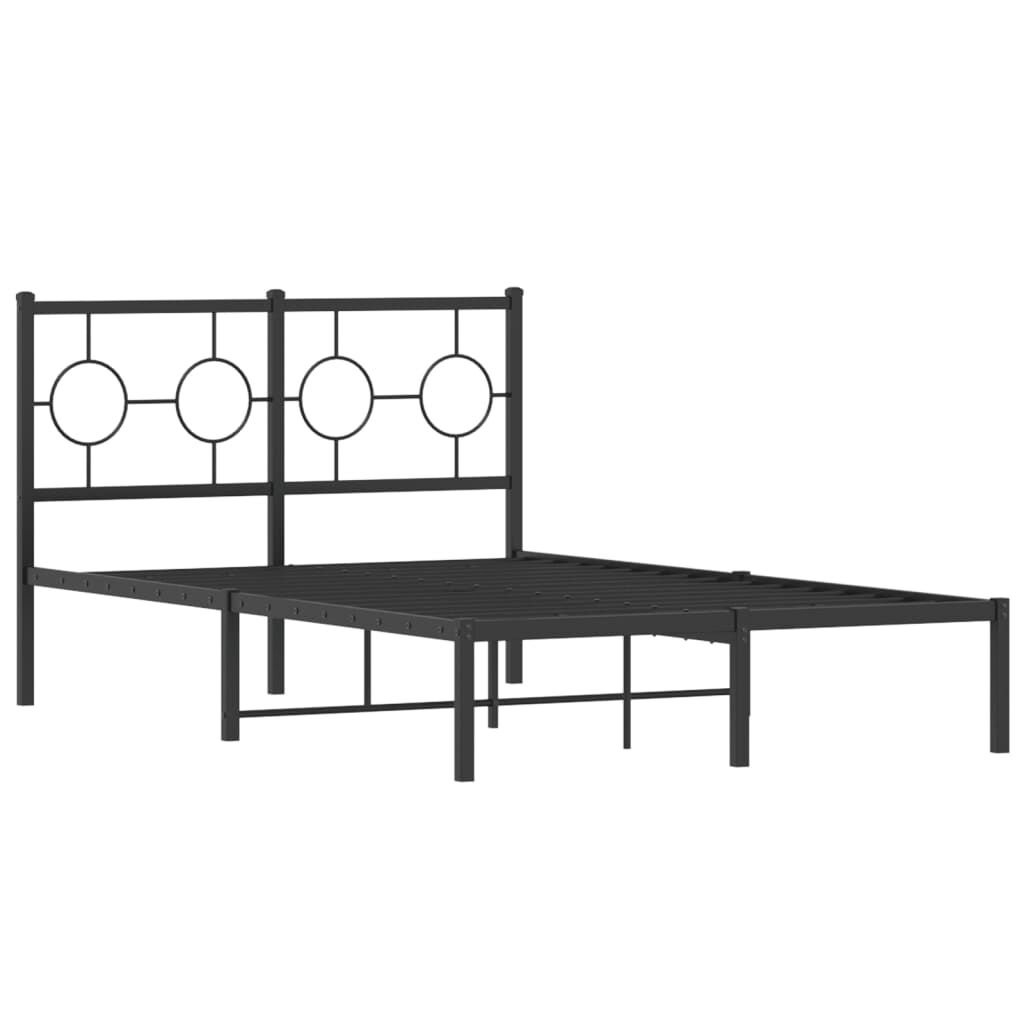 vidaXL Bedframe met hoofdbord - Metaal Zwart (120x200 cm) - 55% Korting!
