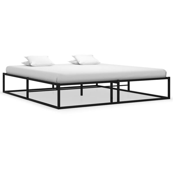 vidaXL Bedframe Metaal Zwart 200x200 cm - 46% Korting!