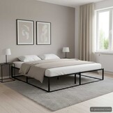 vidaXL Bedframe Metaal Zwart 200x200 cm - 46% Korting!