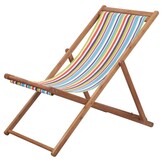 VidaXL Strandstoel Hout & Stof - 56% Korting