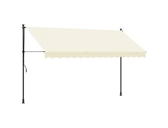 vidaXL Uittrekbare Luifel 350x150 cm Crème - 51% Korting!