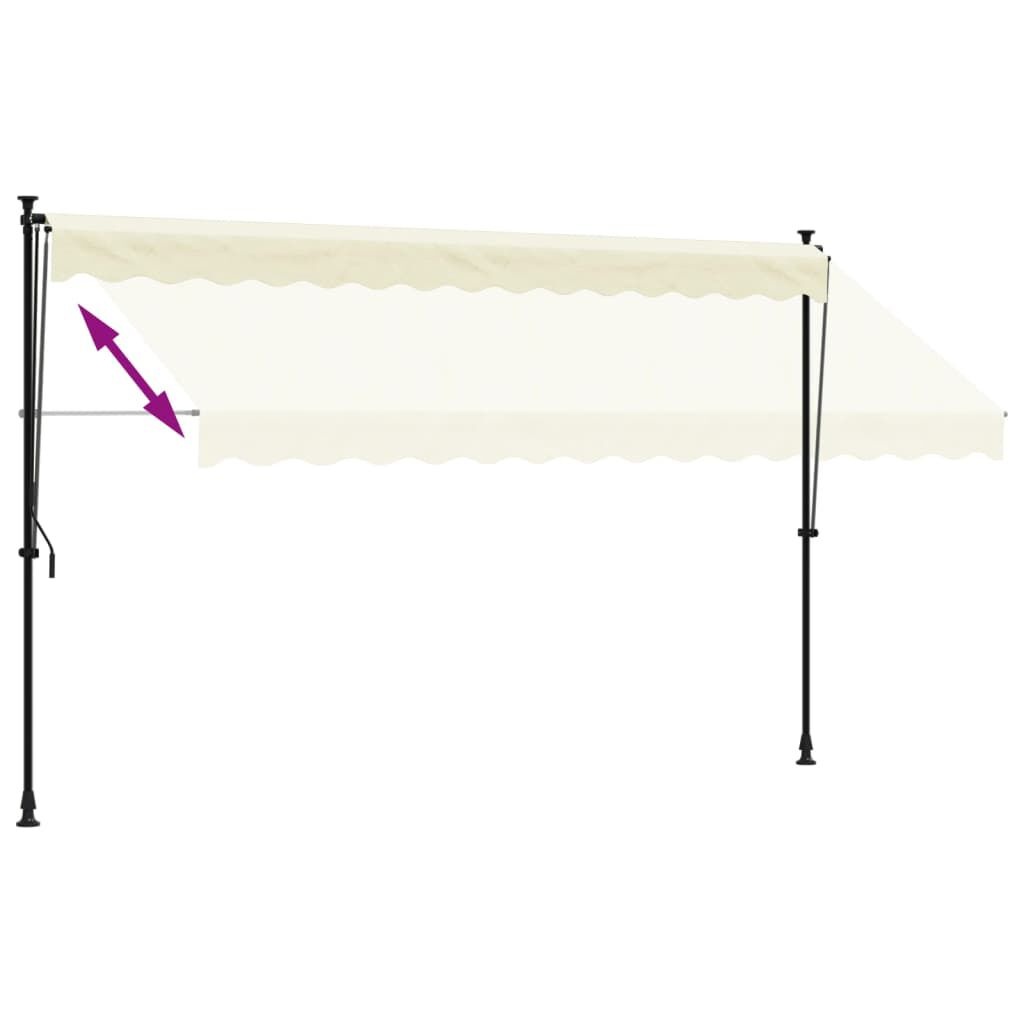 vidaXL Uittrekbare Luifel 350x150 cm Crème - 51% Korting!