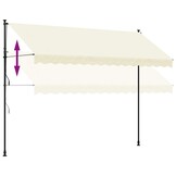 vidaXL Uittrekbare Luifel 350x150 cm Crème - 51% Korting!