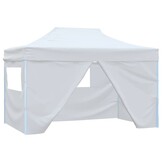 vidaXL Partytent Inklapbaar 3x4m Staal Wit - Nu 55% Korting!