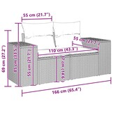 vidaXL Tuinbank 2-zits met kussens poly rattan beige - Nu 53% korting!