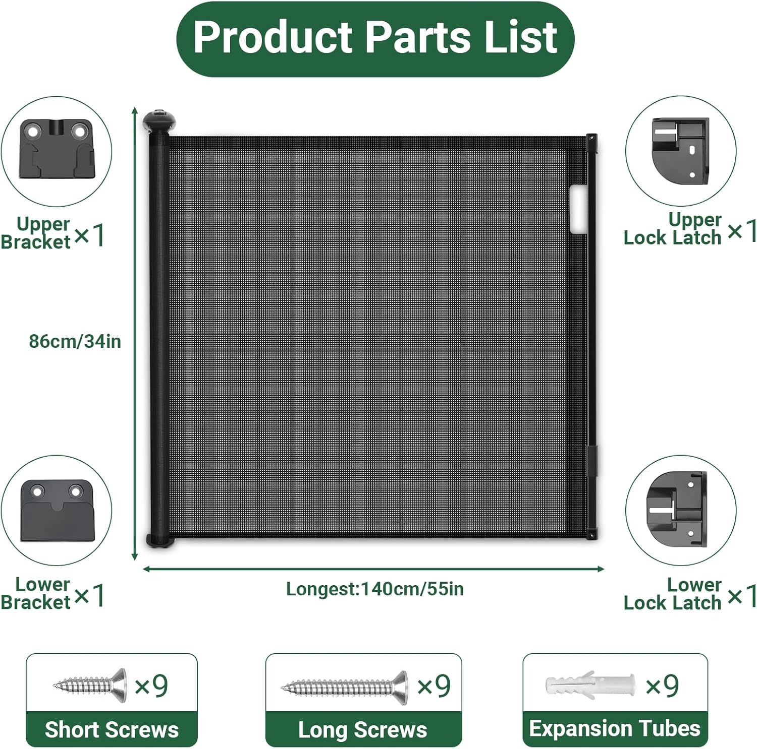 Ycozy Intrekbaar Veiligheidshek 140cm - Kinderen & Honden | 47% Korting