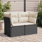 vidaXL Tuinbank 2-zits Poly Rattan Zwart | 56% Korting