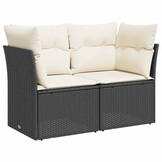vidaXL Tuinbank 2-zits Poly Rattan Zwart | 56% Korting