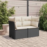 vidaXL Tuinbank 2-zits Poly Rattan Zwart | 56% Korting