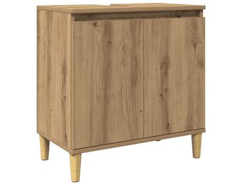 vidaXL Wastafelkast Artisanaal Eikenhout - 58x33x60 cm - Nu met 55% Korting!