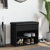 vidaXL Schoenenbank Zwart 62x32x50 cm - 35% Korting!