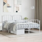 vidaXL Bedframe Metaal Wit 140x190 cm | Nu met 40% Korting!