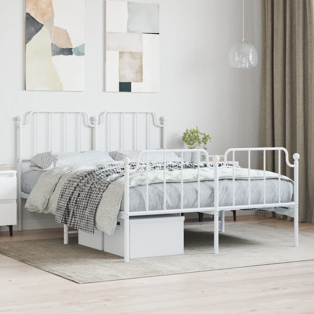 vidaXL Bedframe Metaal Wit 140x190 cm | Nu met 40% Korting!