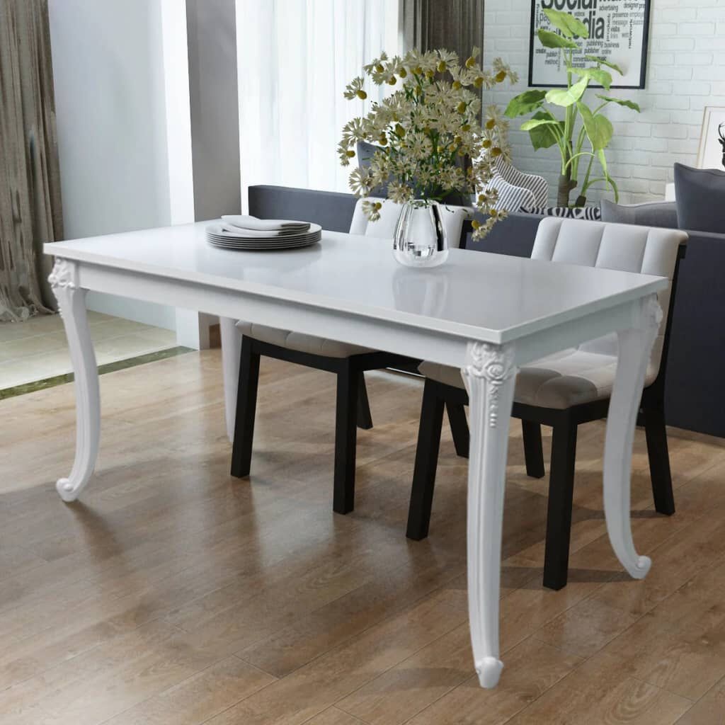 vidaXL Eettafel Hoogglans Wit 116x66 cm - 46% Korting