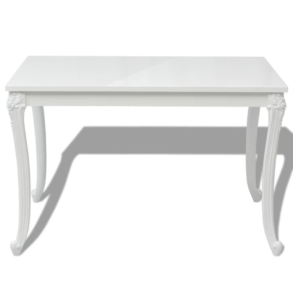 vidaXL Eettafel Hoogglans Wit 116x66 cm - 46% Korting