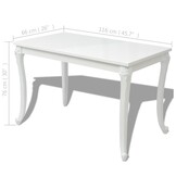 vidaXL Eettafel Hoogglans Wit 116x66 cm - 46% Korting