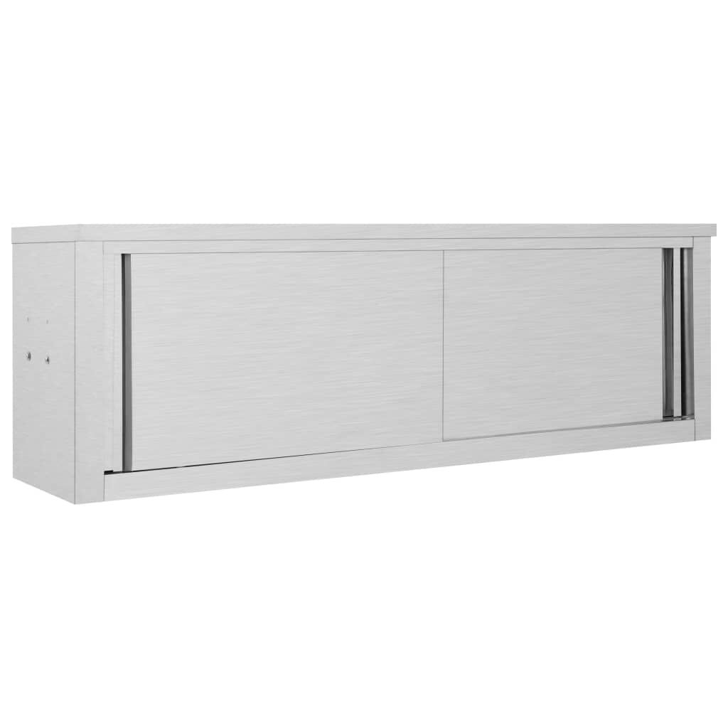 vidaXL Keukenwandkast met schuifdeuren - 150x40x50cm RVS - 55% Korting!