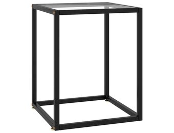 vidaXL Salontafel met Glas | 40x40x50 cm Zwart | -40%
