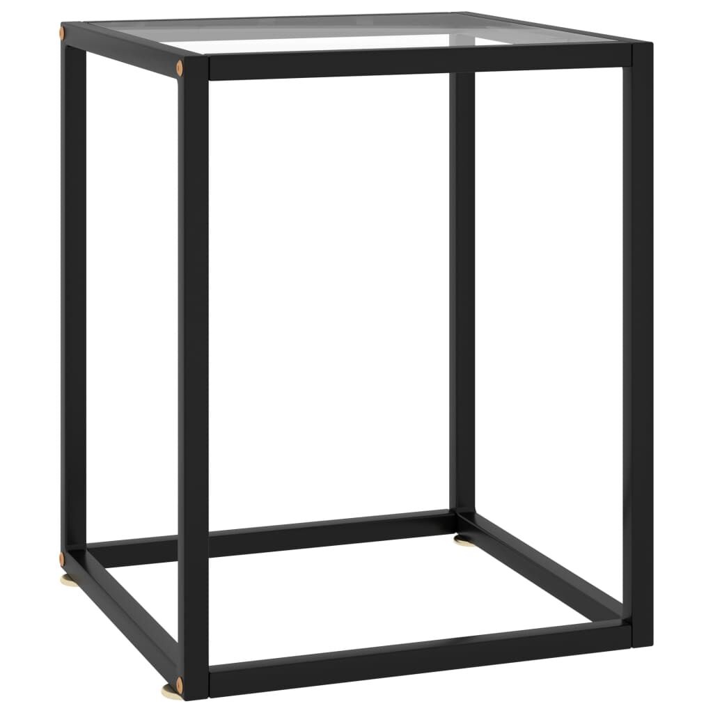 vidaXL Salontafel met Glas | 40x40x50 cm Zwart | -40%
